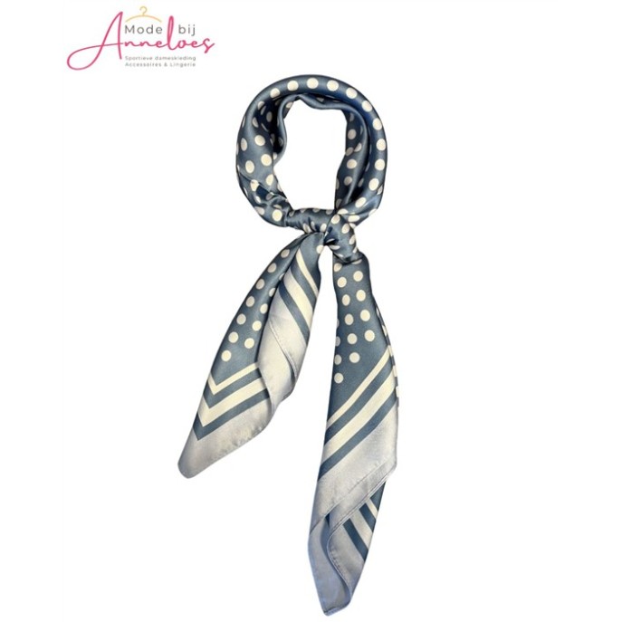 Dames sjaal korte hals sjaaltjes 532 polka dots blauw 